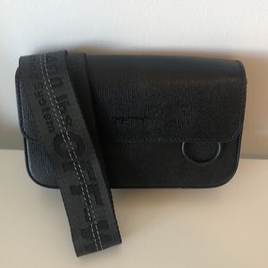 OFF-WHITE black crossbody bag with black strap
